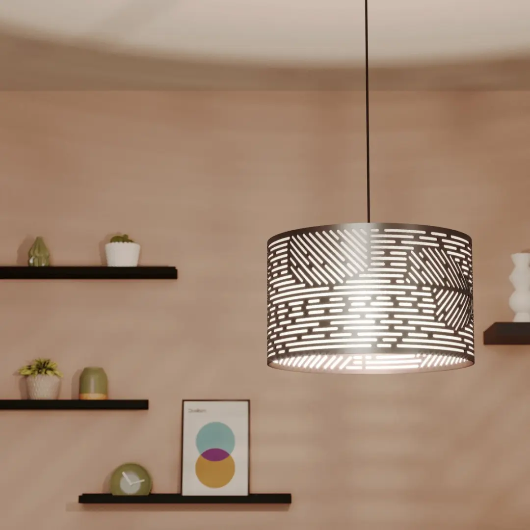 Inspire Hanglamp SLOTS - 1x E27 60W - Ø38cm - Grijs Metaal