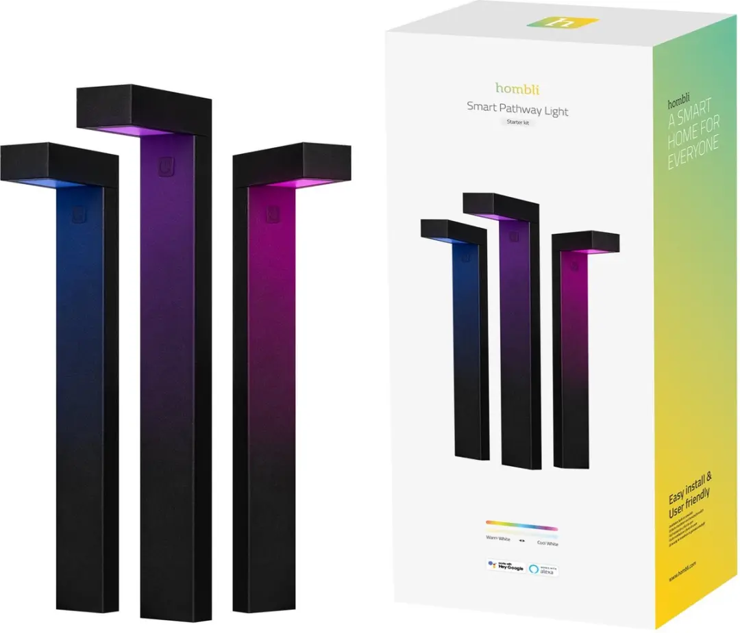Hombli Slimme Sokkellamp Starter Kit - 3 Stuks - Zwart