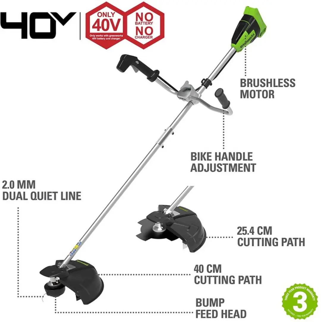 Greenworks 40V Trimmer/Bosmaaier 400mm - 2x2Ah