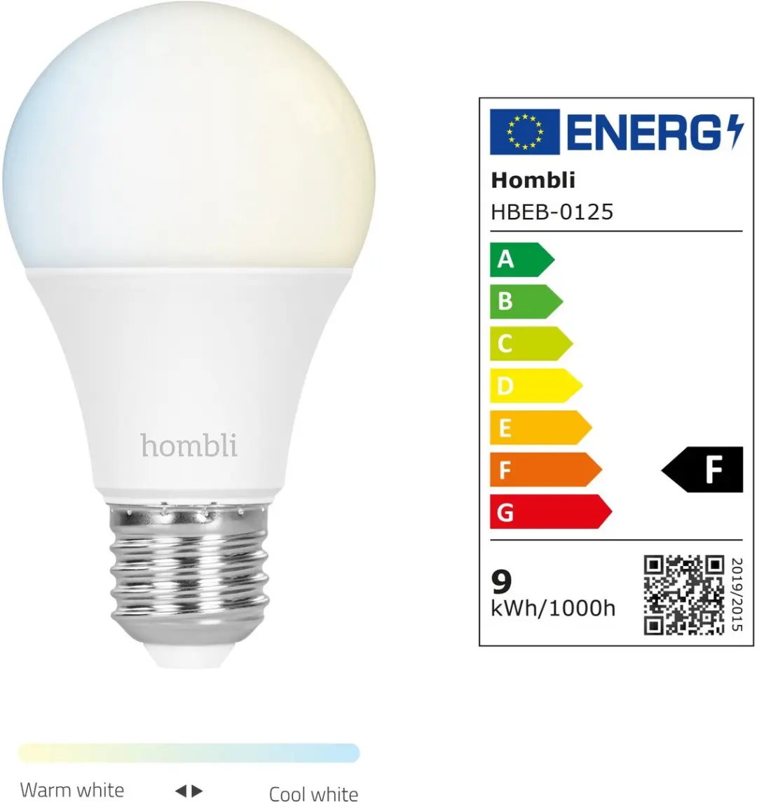 Hombli Slimme LED Lamp E27 35W - Mat - Promopack 2 Stuks