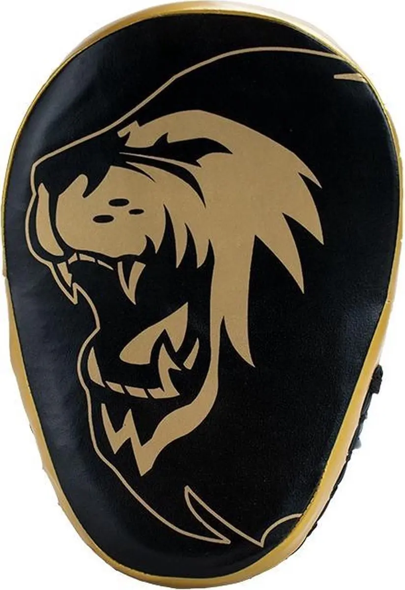 Super Pro Combat Gear Handpads Curved Leder - 26cm - Zwart/Goud