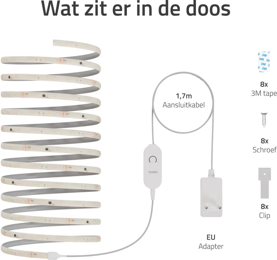 Hombli Slimme LED Strip 5m RGBIC - App-bestuurd