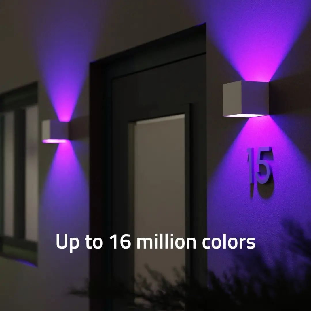 Hombli Muurlamp Aluminium Grijs - 2 Lichtpunten RGBW 6500K