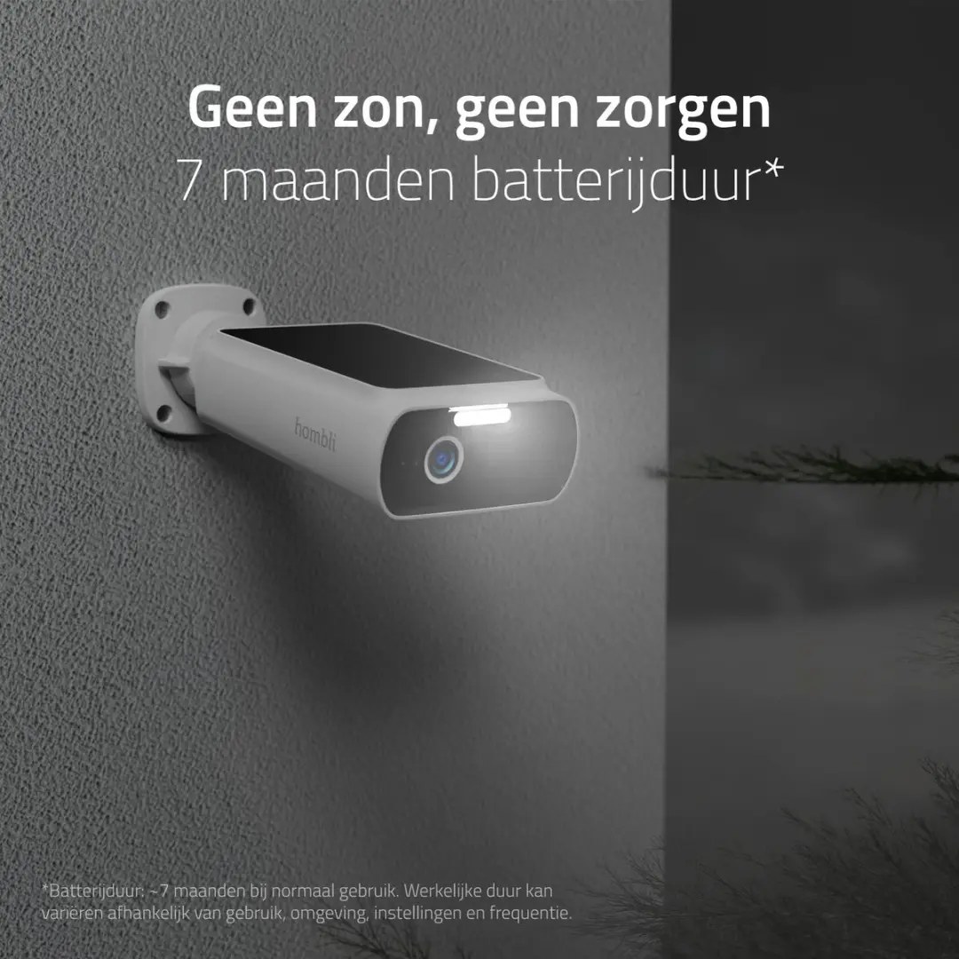 Hombli Solar Cam 2K HBZC-0109 Beveiligingscamera - Floodlight - Wit