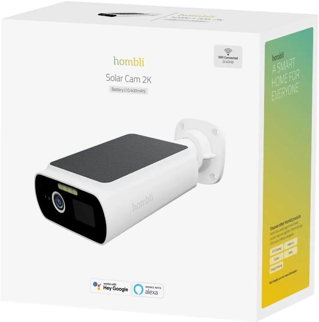 Hombli Solar Cam 2K HBZC-0109 Beveiligingscamera - Floodlight - Wit