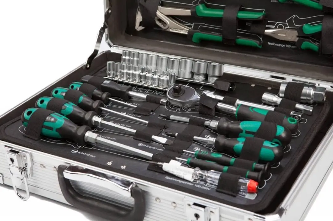 Brüder Mannesmann 29075 Gereedschapskoffer 108-delig - Aluminium/Groen/Zwart