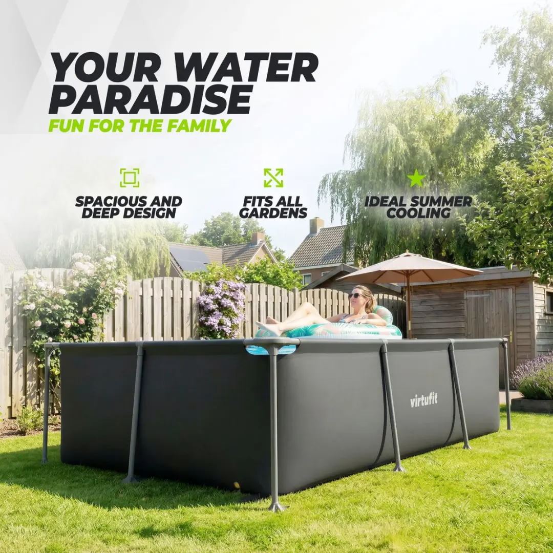 VirtuFit Rechthoekig Zwembad VF13004 - 260x180x66cm - Grijs