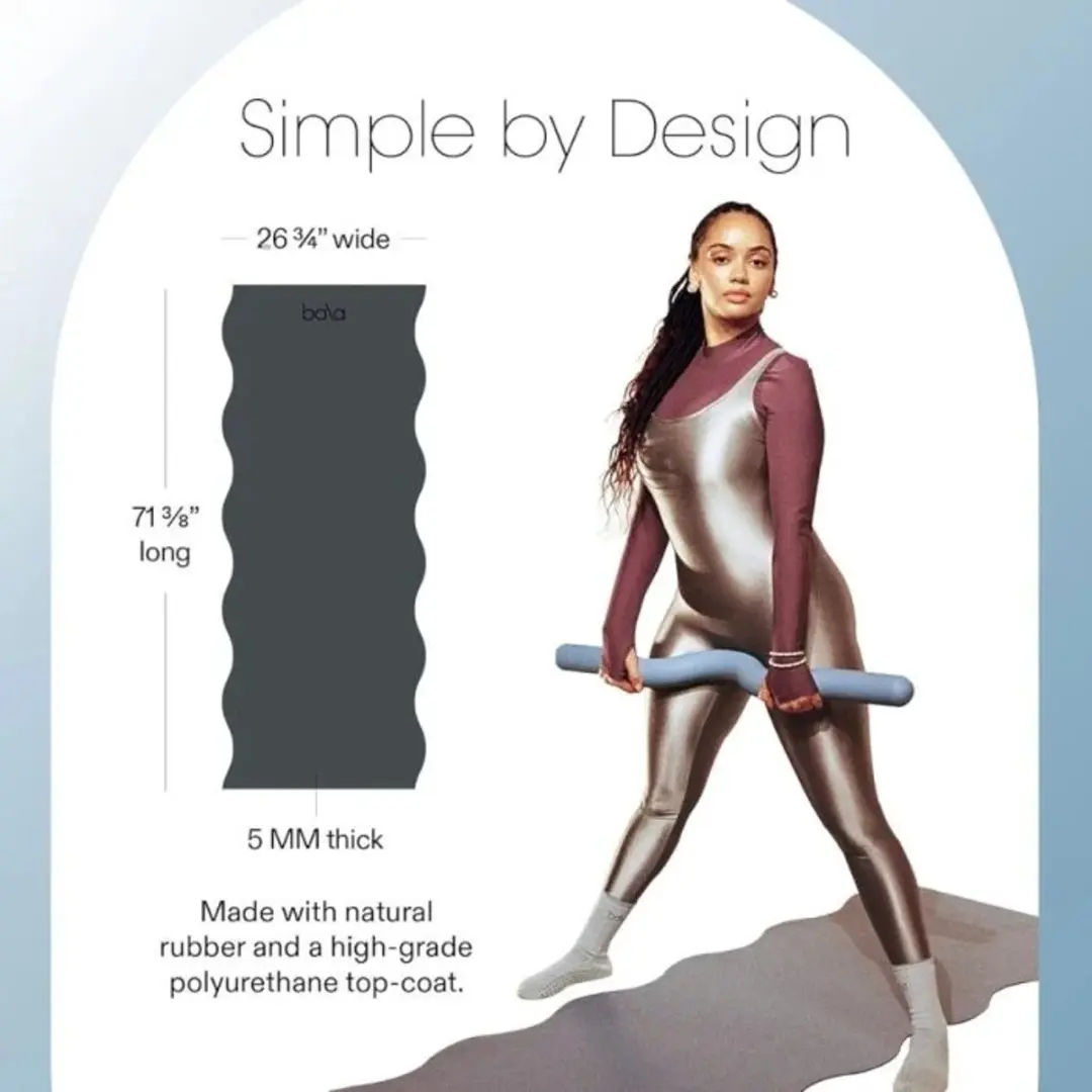 Bala The Wavy Pilates & Yogamat 5mm - Charcoal Grijs
