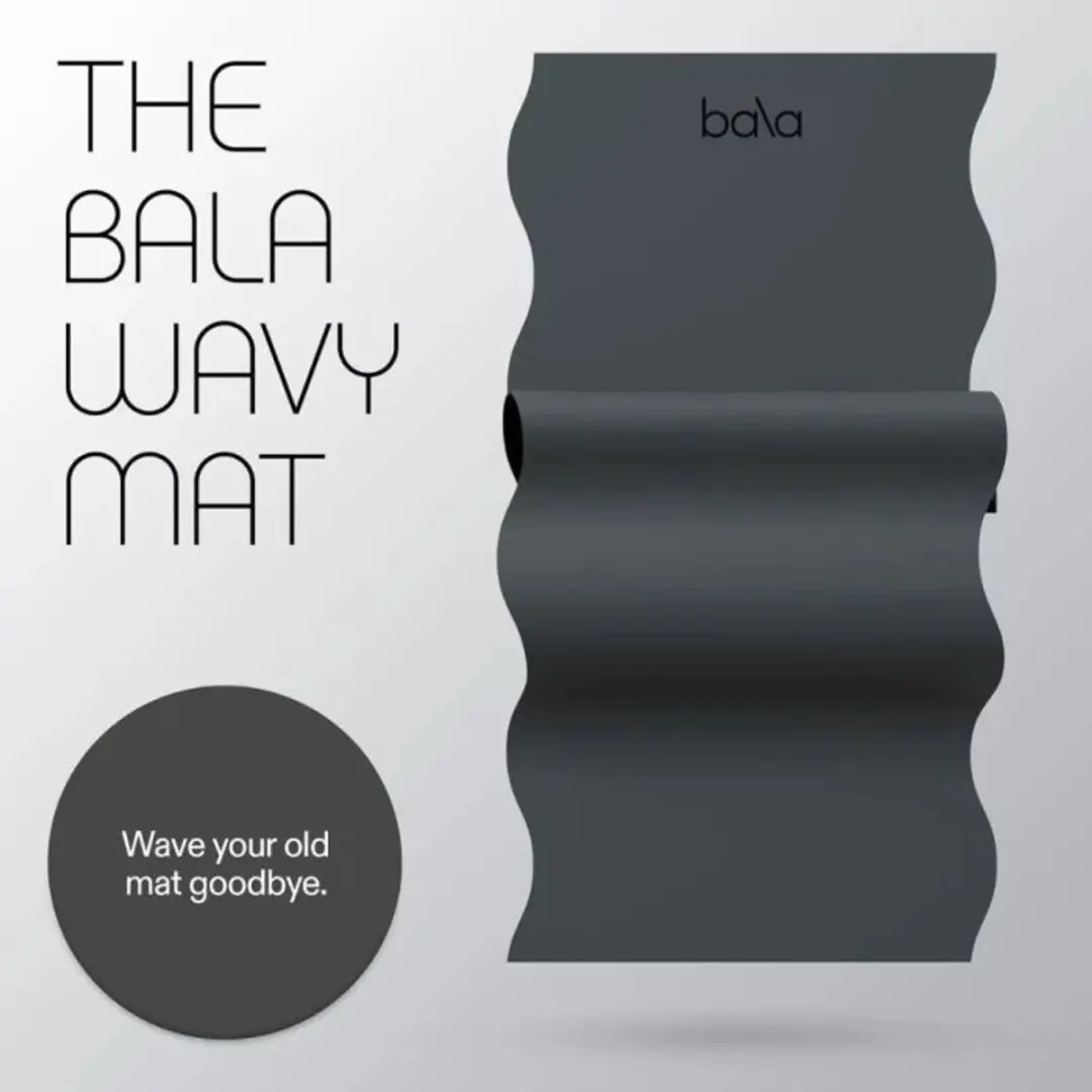 Bala The Wavy Pilates & Yogamat 5mm - Charcoal Grijs