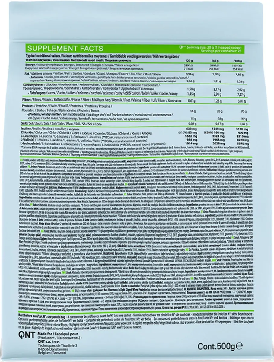 QNT Light Digest Whey Protein Pistache 500g