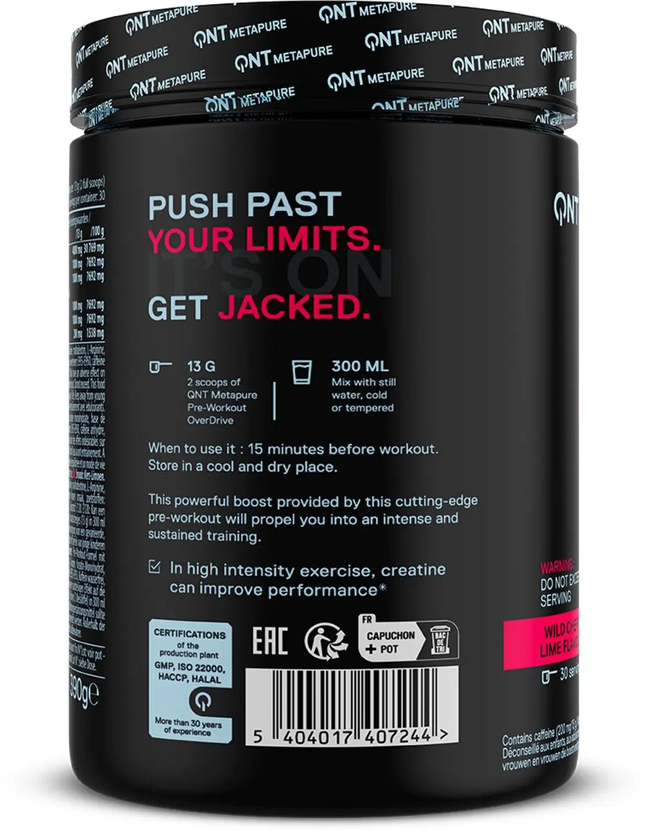 QNT Pre Workout Cherry-Lemon 390g - 30 Porties