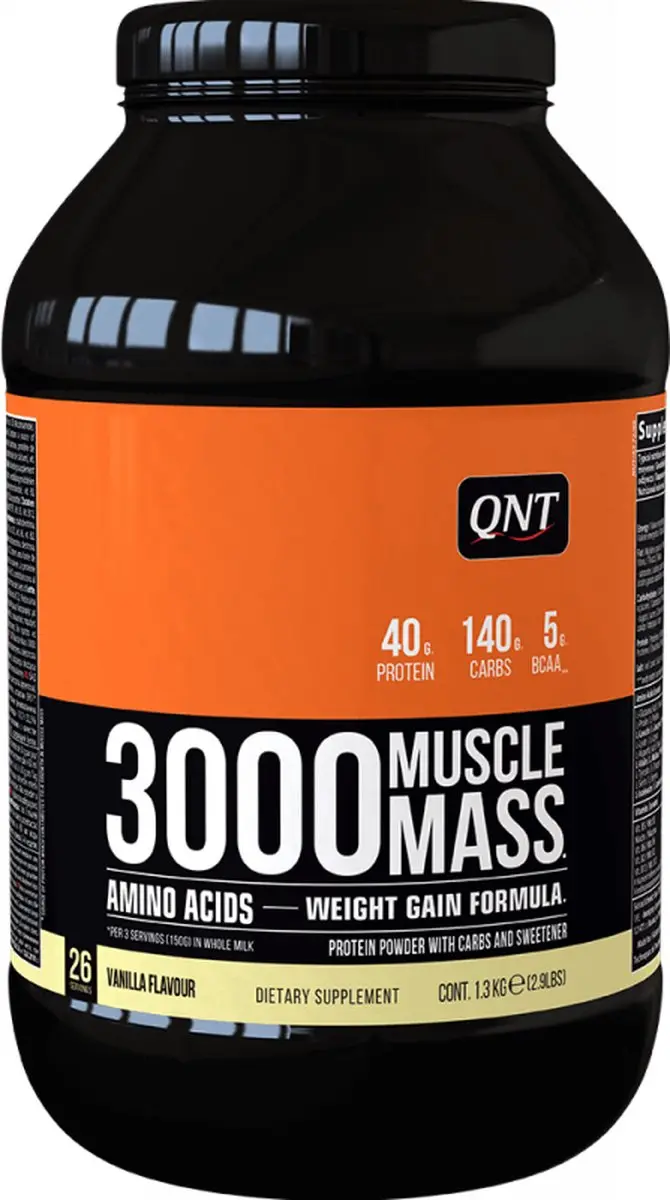 QNT 3000 Muscle Mass 1,3kg Vanille - Gewichtstoename