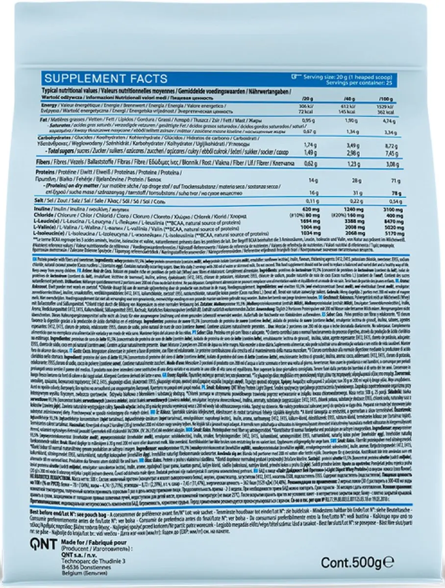QNT Light Digest Whey Coconut 500g - 25 Scoops