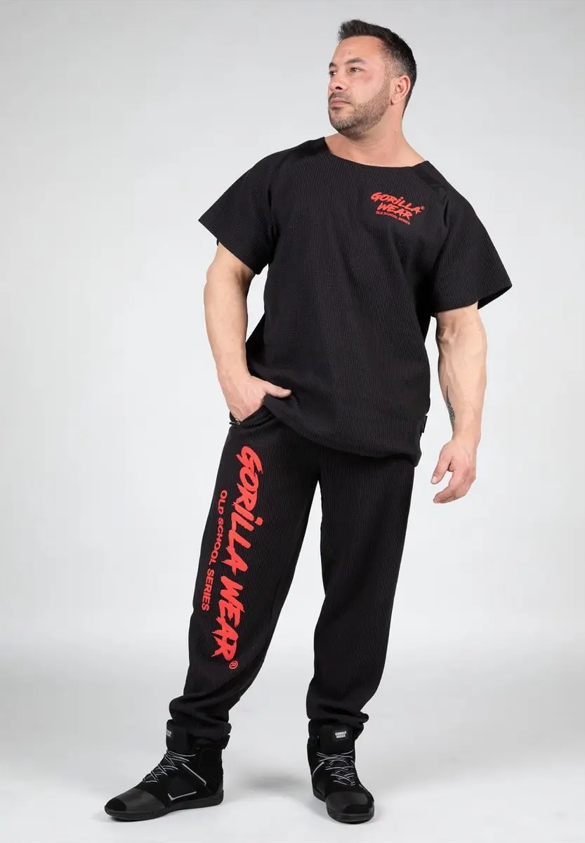 Gorilla Wear Augustine Old School Workout Top - Zwart/Rood