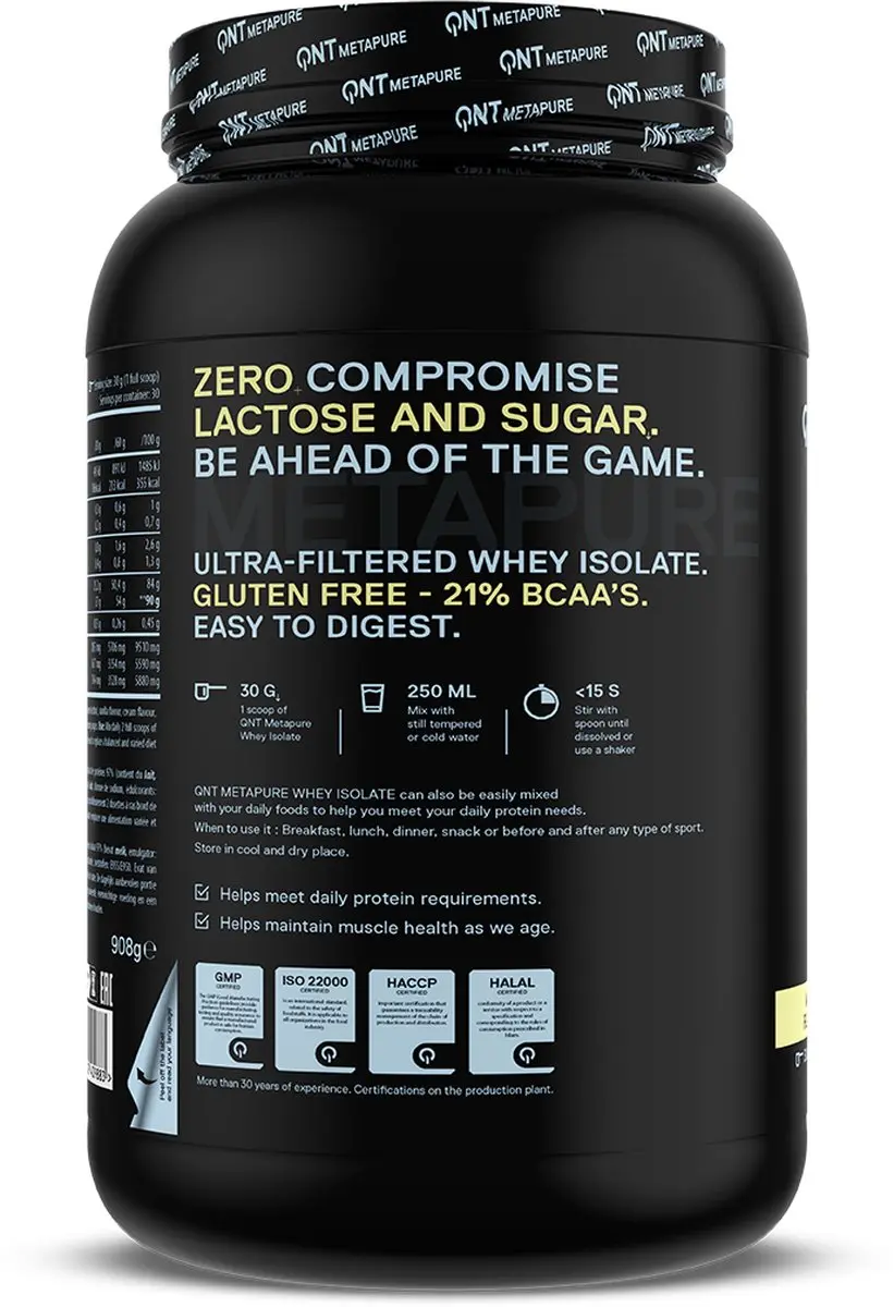 QNT Metapure Whey Protein Isolate 908g - Vanille