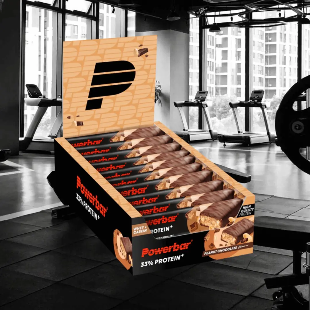PowerBar Protein+ Eiwitreep Chocolade-Pinda - 10x90g