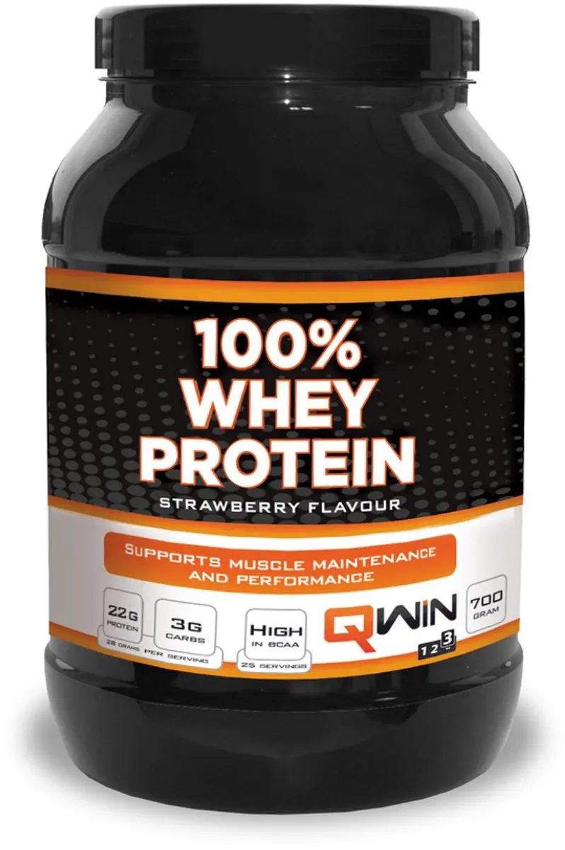 QWIN 100% Whey Protein Aardbei 700g