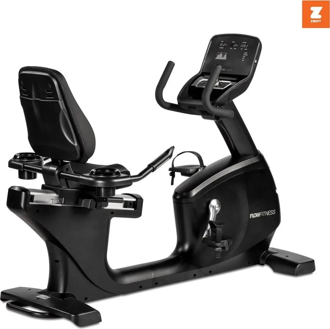 Flow Fitness Pro RB5i Ligfiets - 24 Programma's - Grijs/Zwart