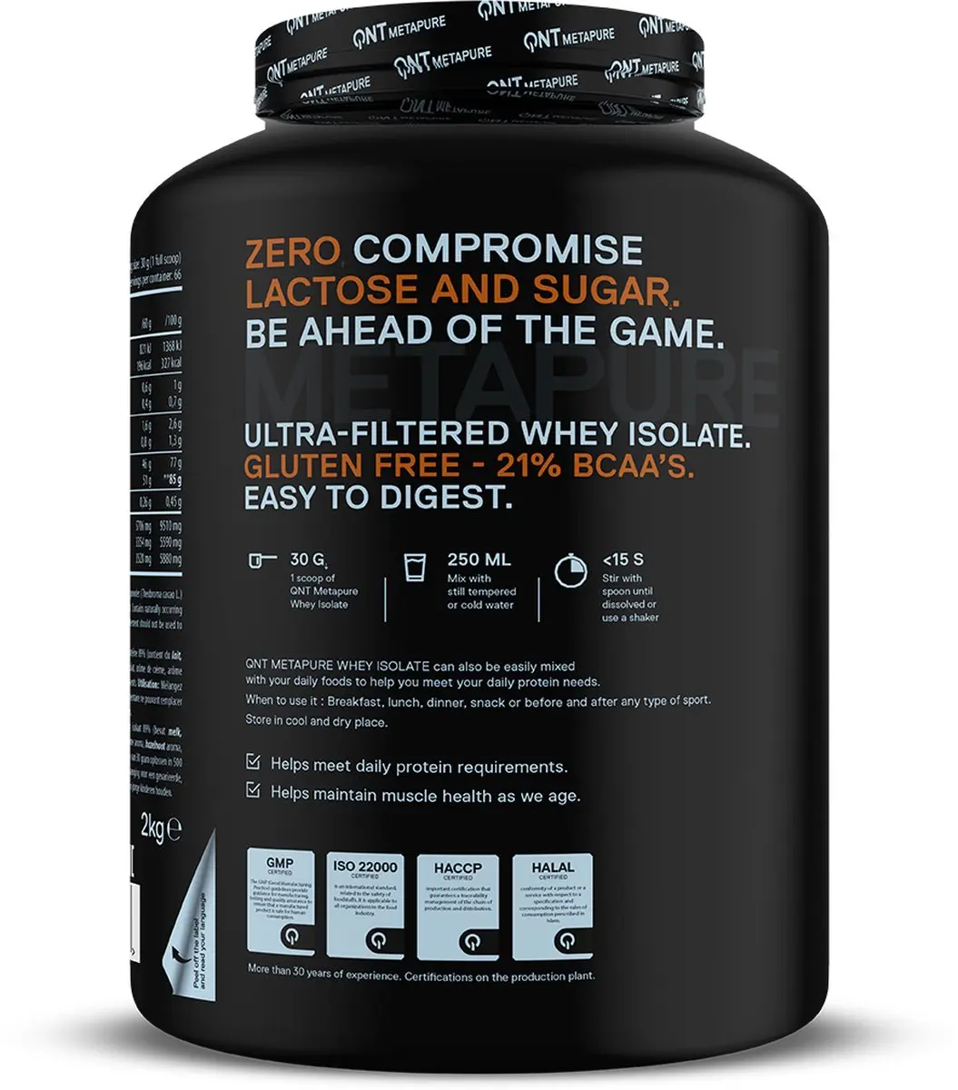QNT Metapure Whey Protein Isolate 2kg - Chocolade-Hazelnoot
