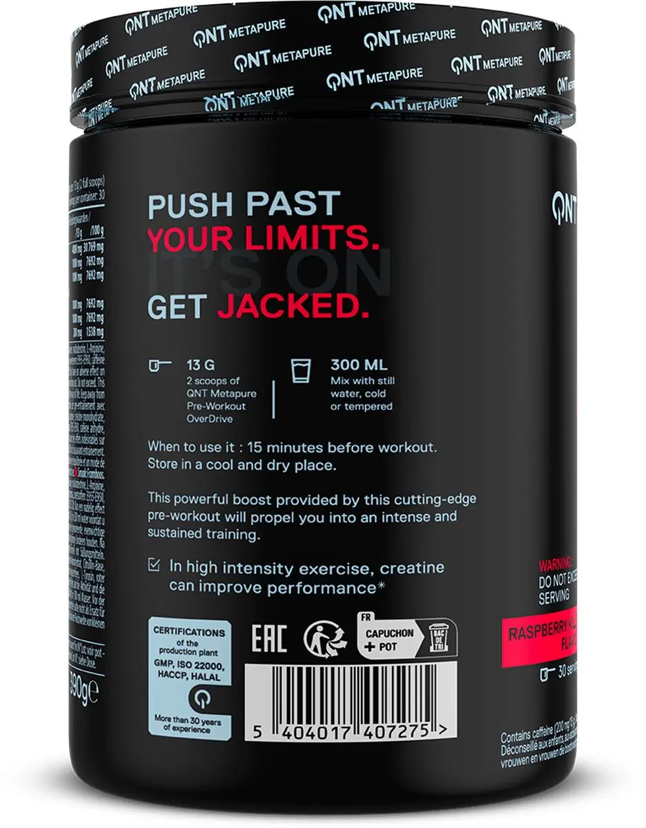 QNT Pre Workout Raspberry 390g - 30 Doses