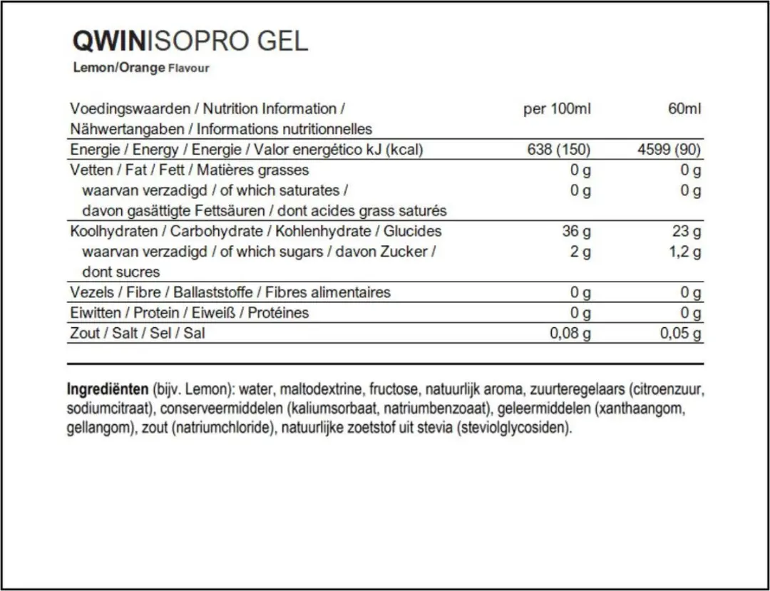 QWIN Energiegel IsoPro Orange 60ml - 24 Stuks