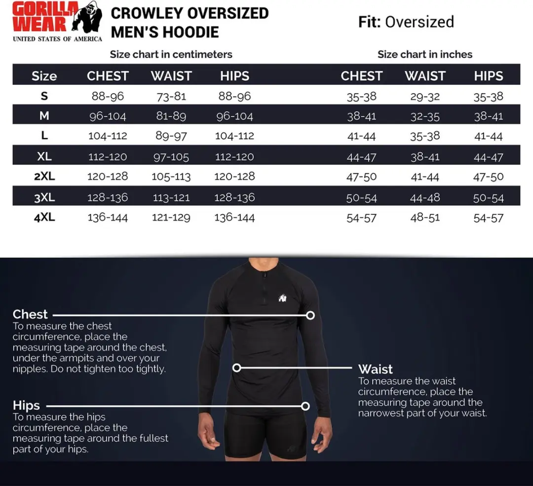 Gorilla Wear Crowley Oversized Hoodie S - Zwart