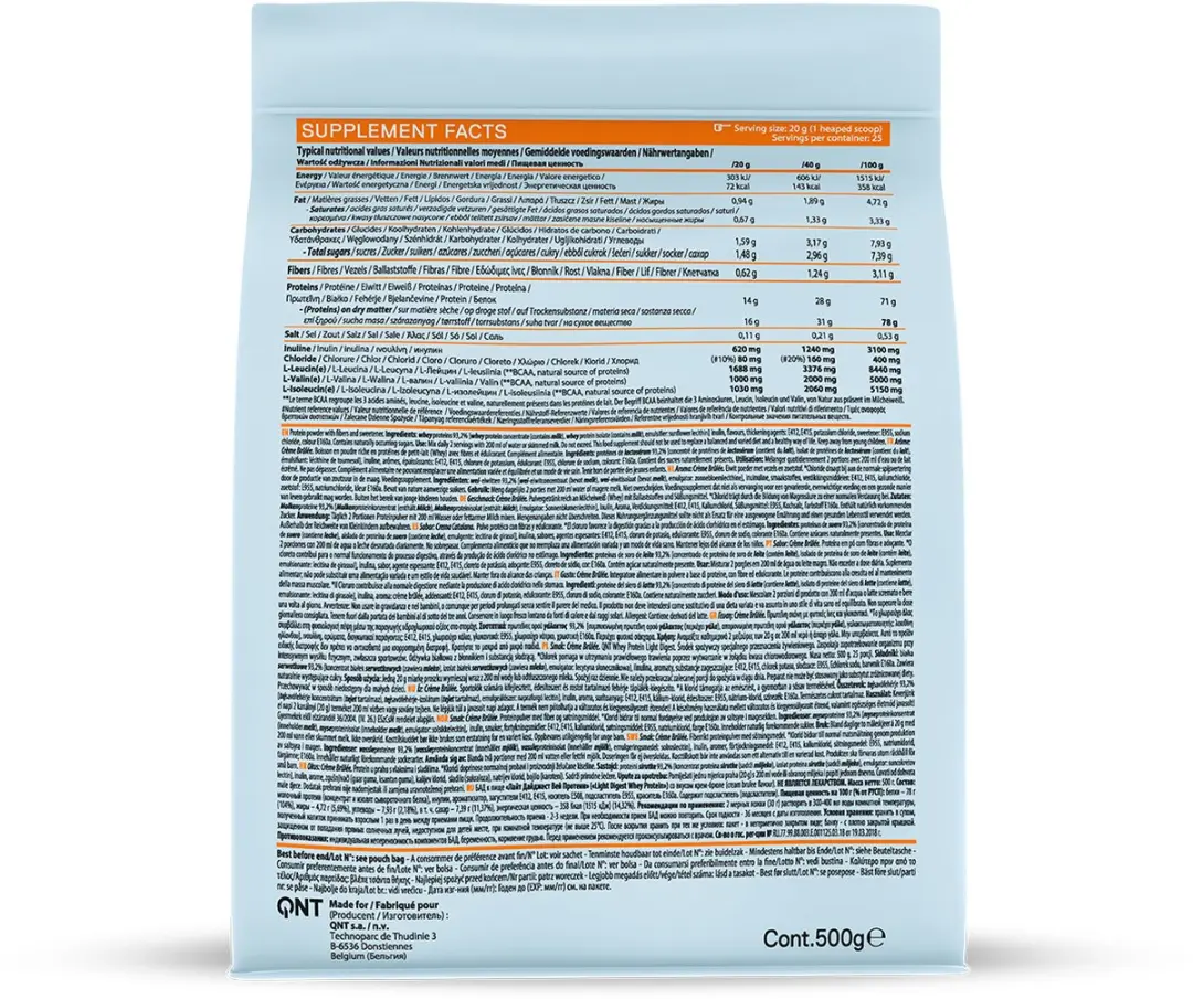 QNT Light Digest Whey Crème Brûlée 500g - 25 Scoops