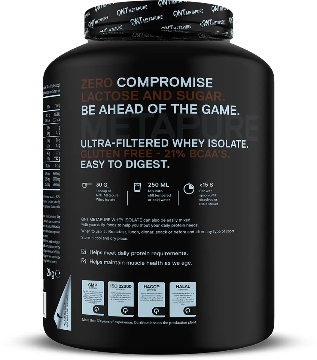 QNT Metapure Whey Protein Isolate 2kg - Belgian Chocolate