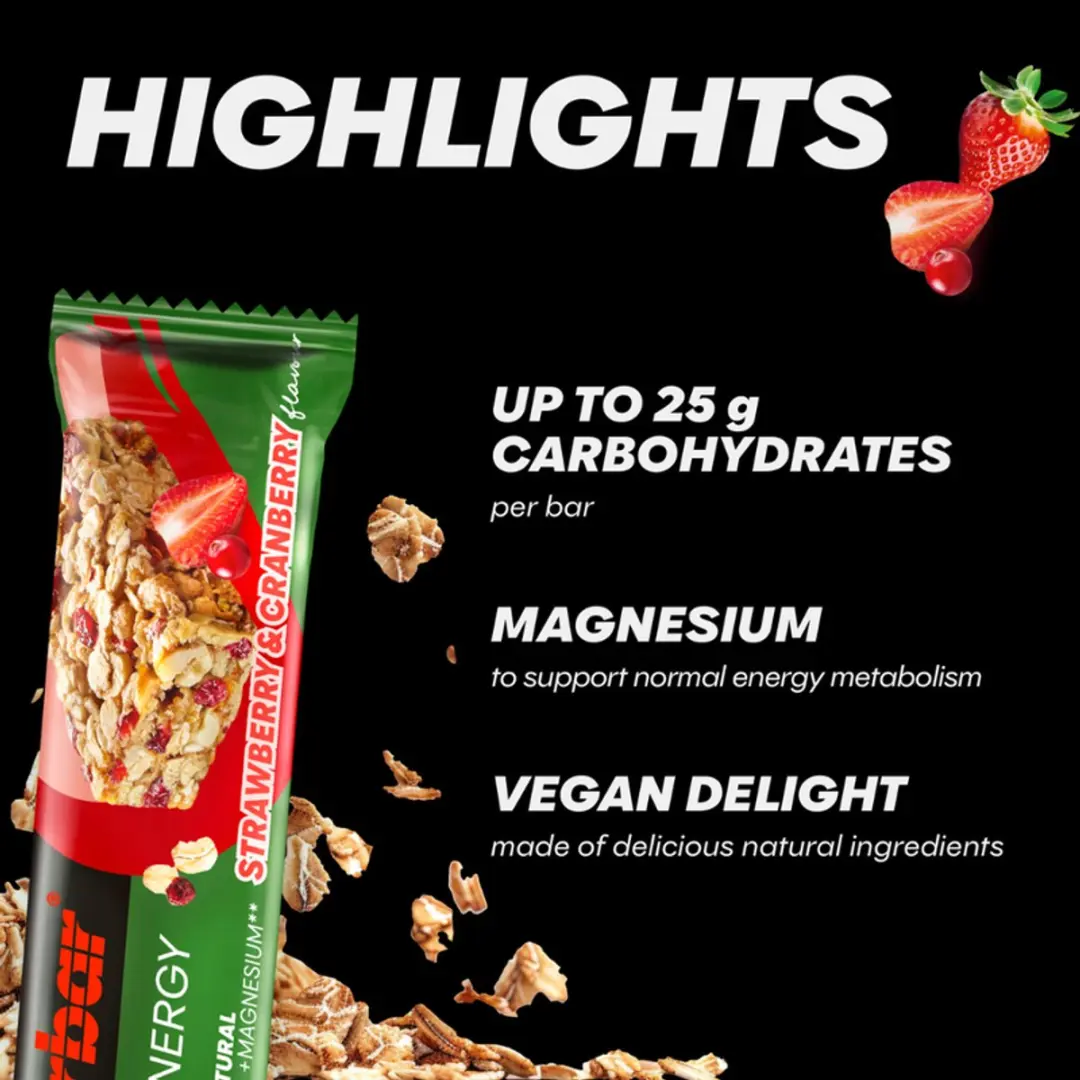 PowerBar Vegan Energy Bar Aardbei & Cranberry - 18x40g
