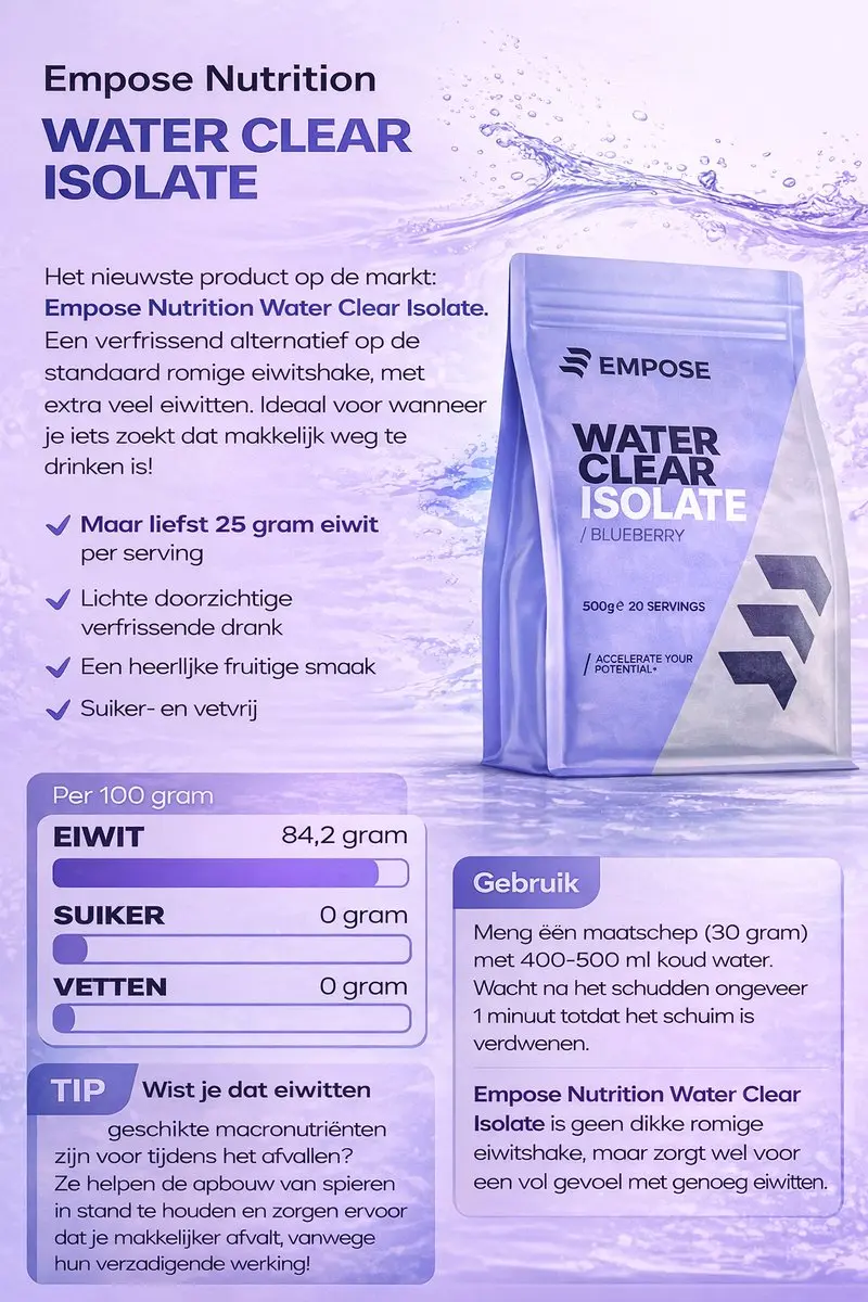 Empose Nutrition Clear Whey Isolate - Blauwe Bes & Ranja - 500g