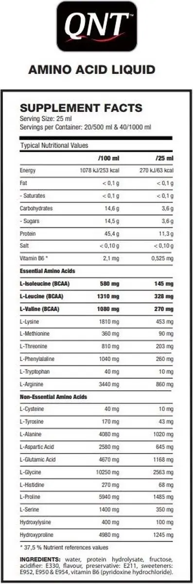 QNT Amino Liquid Red Fruits 1000ml