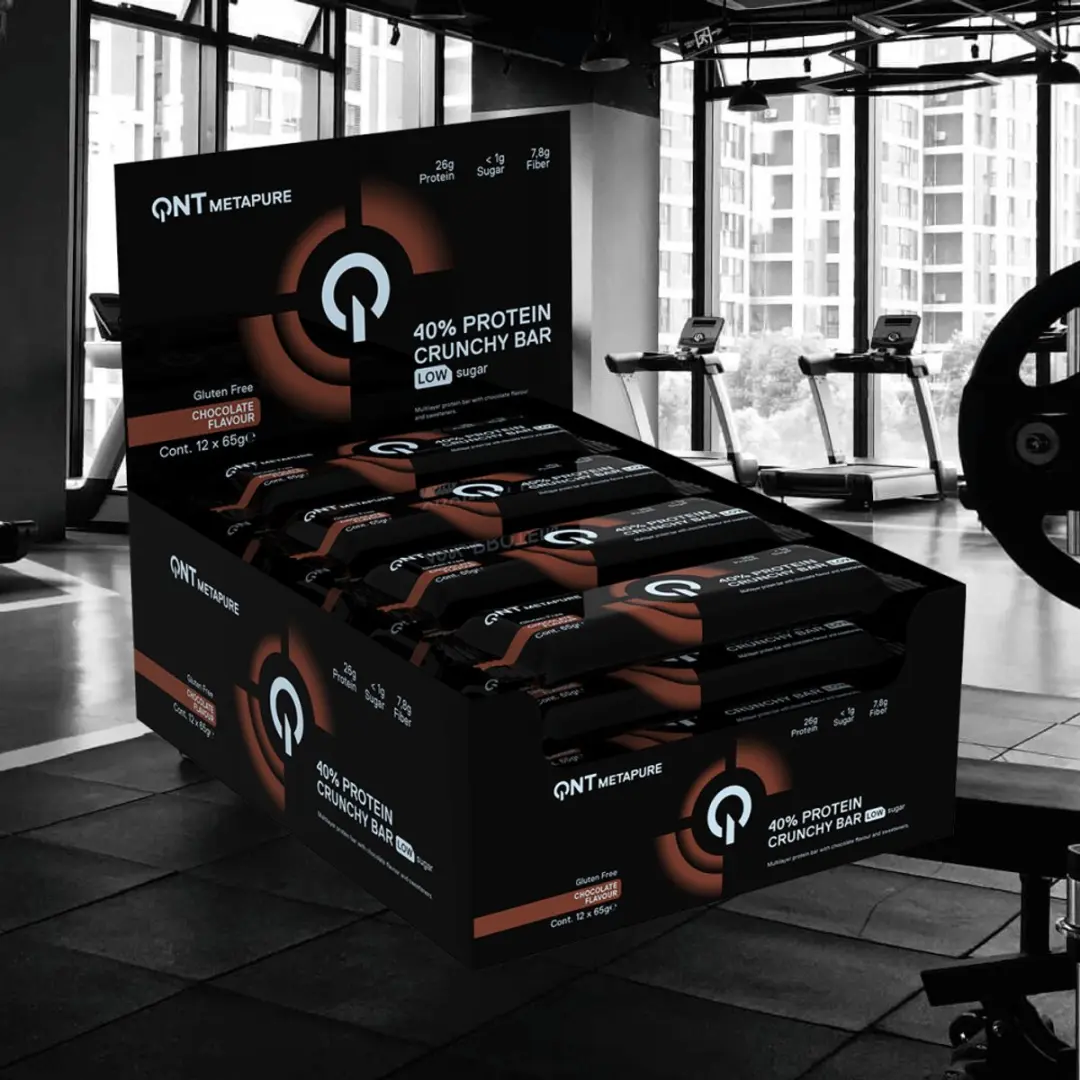 QNT Metapure 40% Protein Crunchy Bar - 12x65g - Chocolade