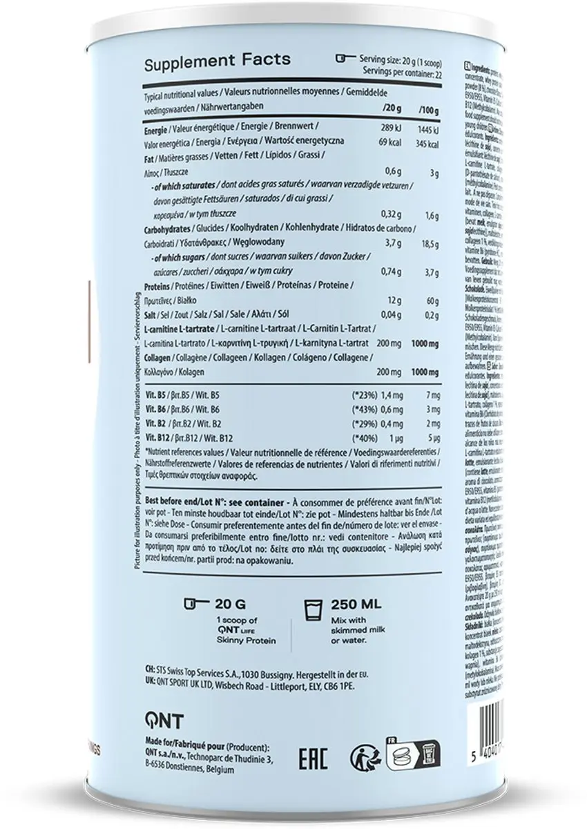 QNT Skinny Protein Powder Belgian Chocolate 440g