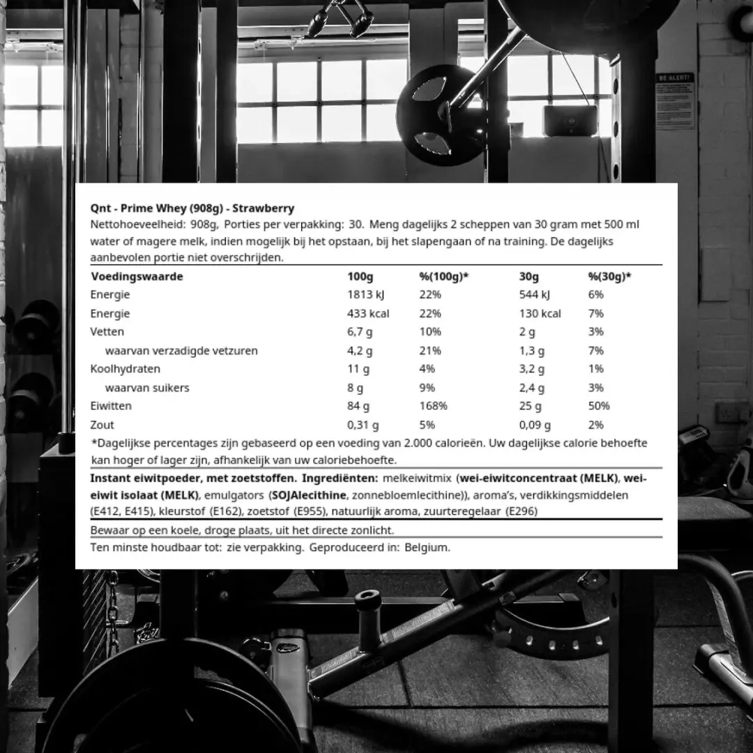 QNT Prime Whey Strawberry 908g - Eiwitpoeder