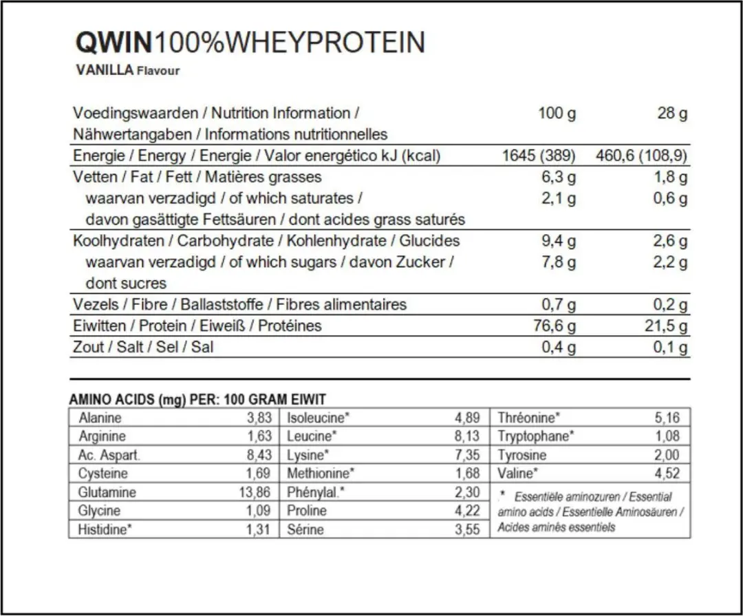 QWIN 100% Whey Protein Vanille 2400g