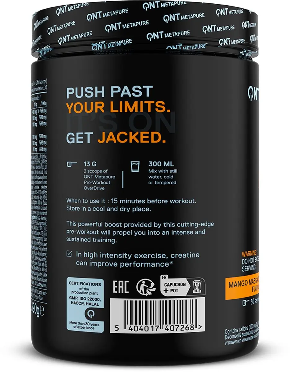 QNT Pre Workout Mango 390g - 30 Doses