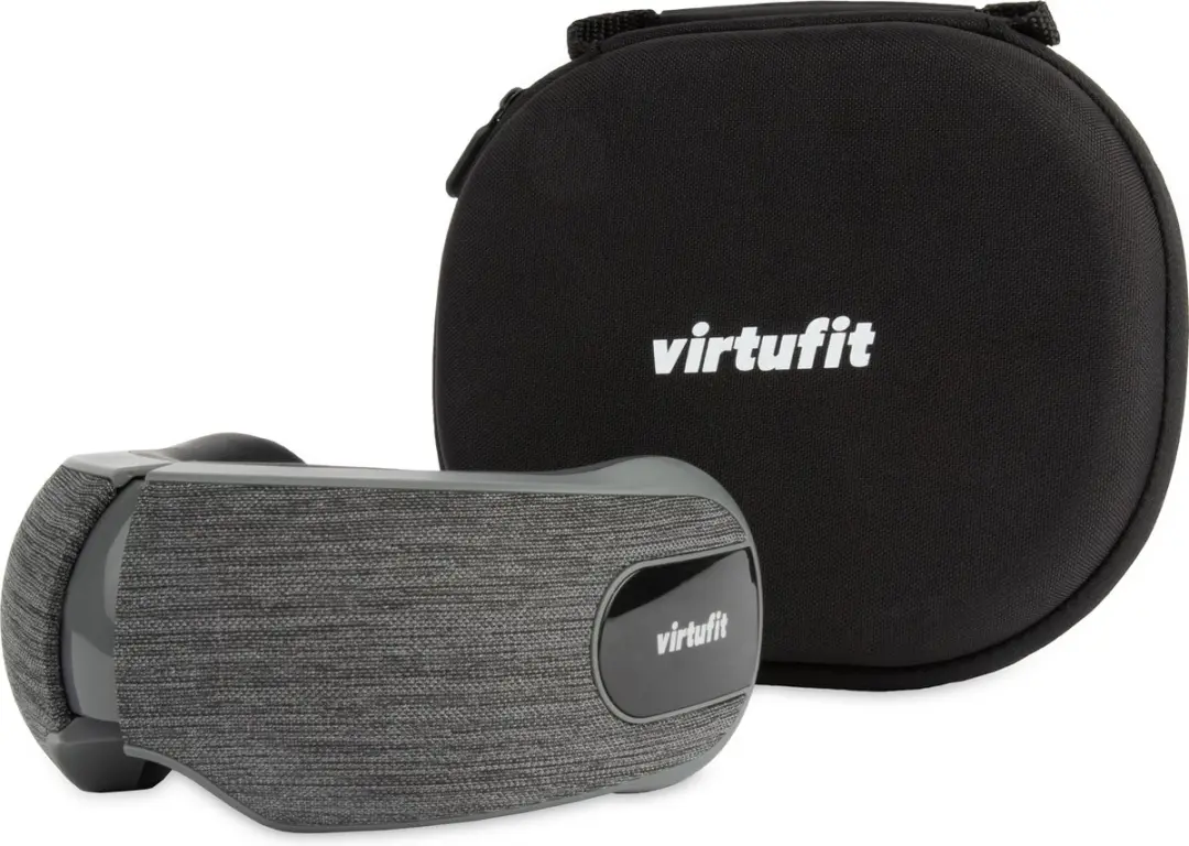 Virtufit Oogmassageapparaat - Compressie & Warmte - 5 Programma's - Zwart/Grijs