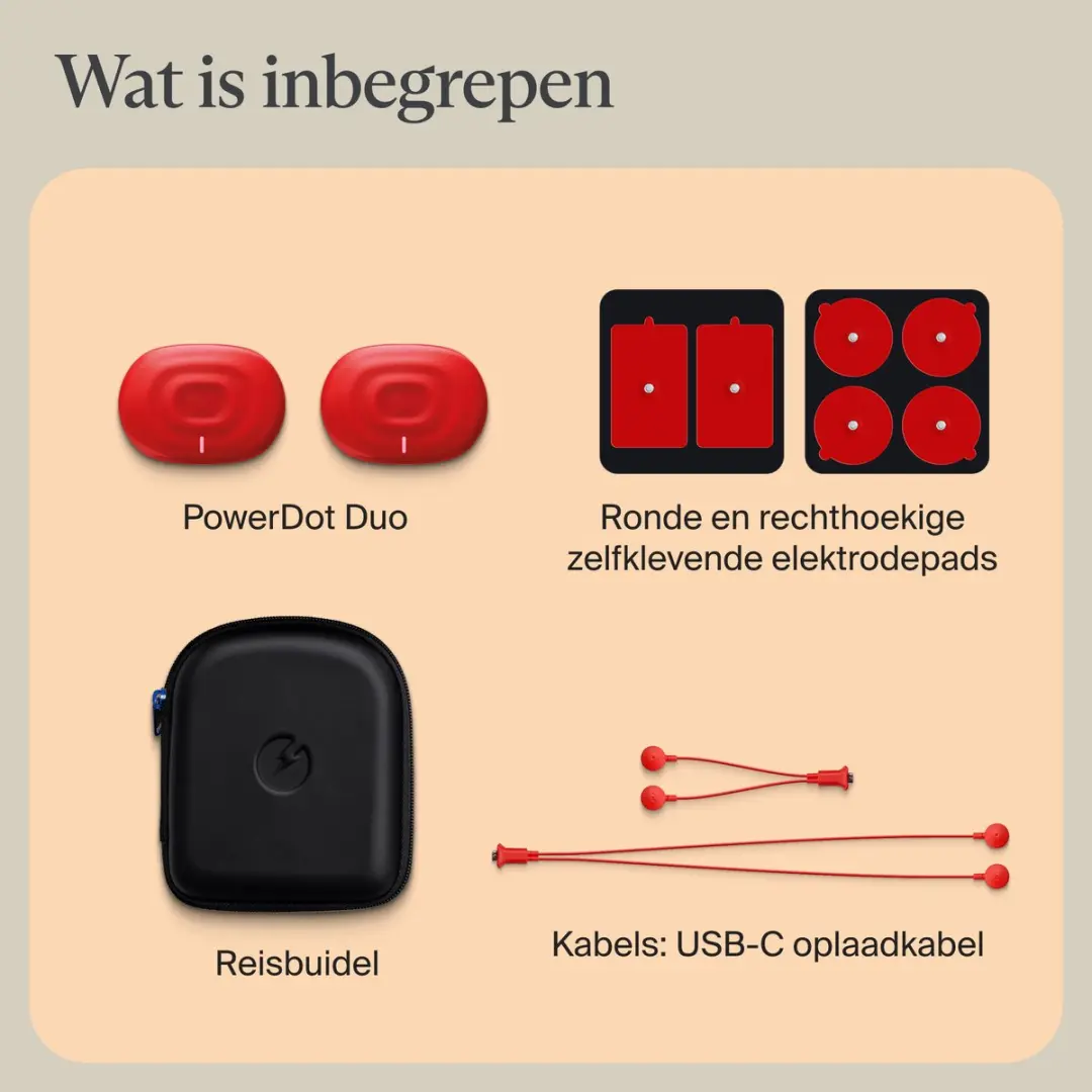 Therabody Powerdot Duo Elektrotherapie - 4 Koppen - Rood