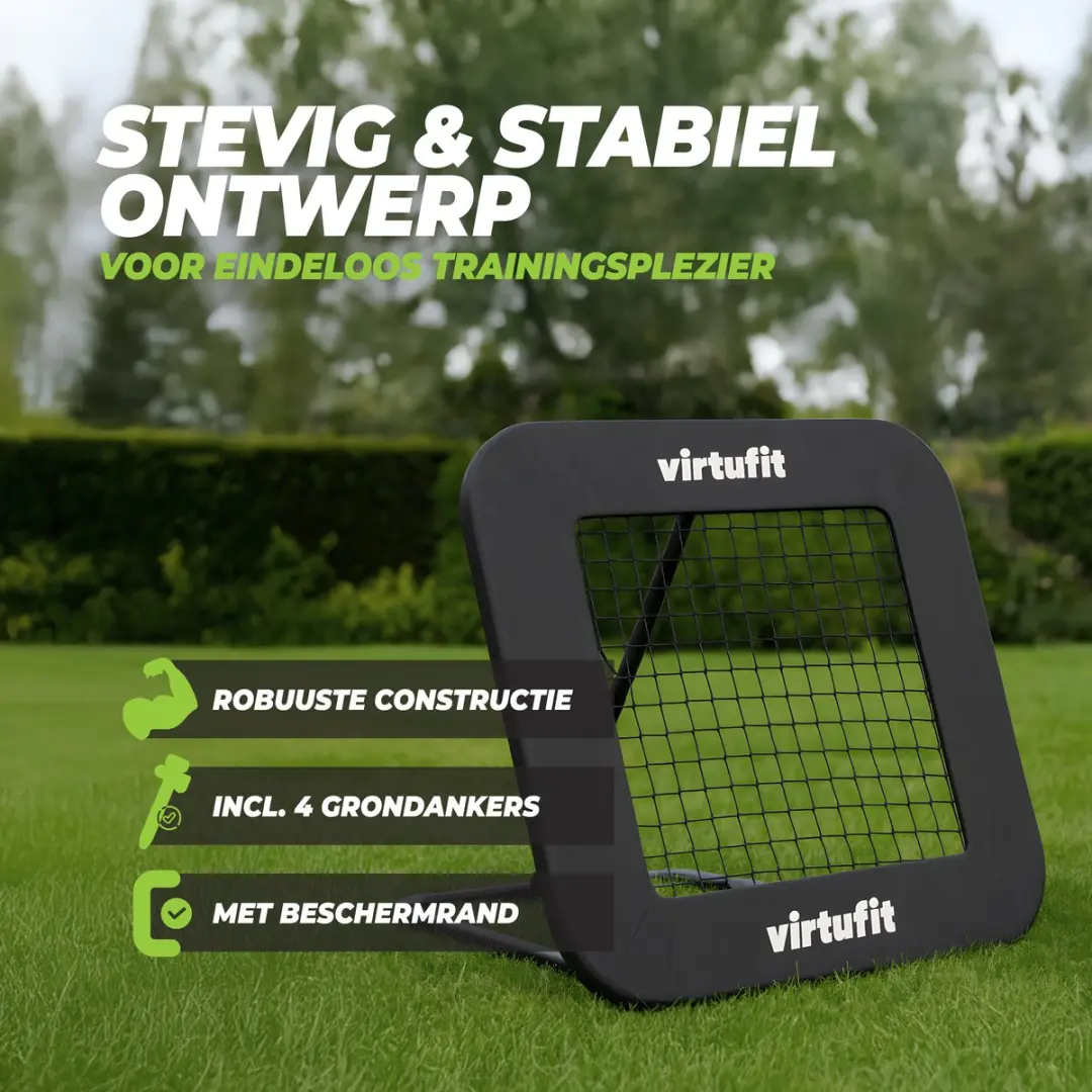 VirtuFit Rebounder Pro Kickback 84x84cm - Zwart