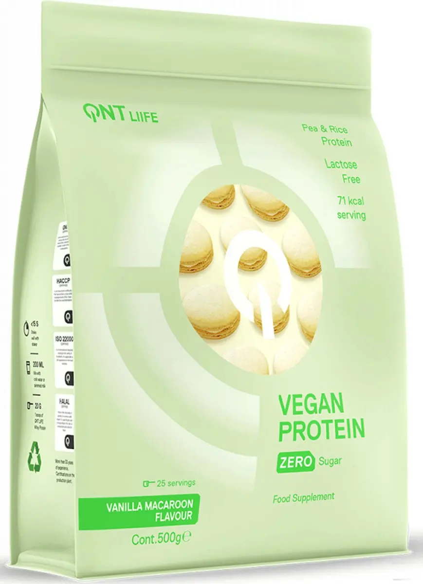 QNT Vegan Protein Vanilla Macaroon 500g - 25 Scoops