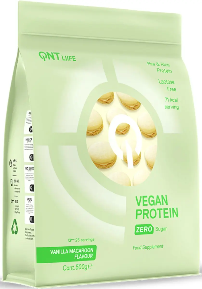 QNT Vegan Protein Vanilla Macaroon 500g - 25 Scoops