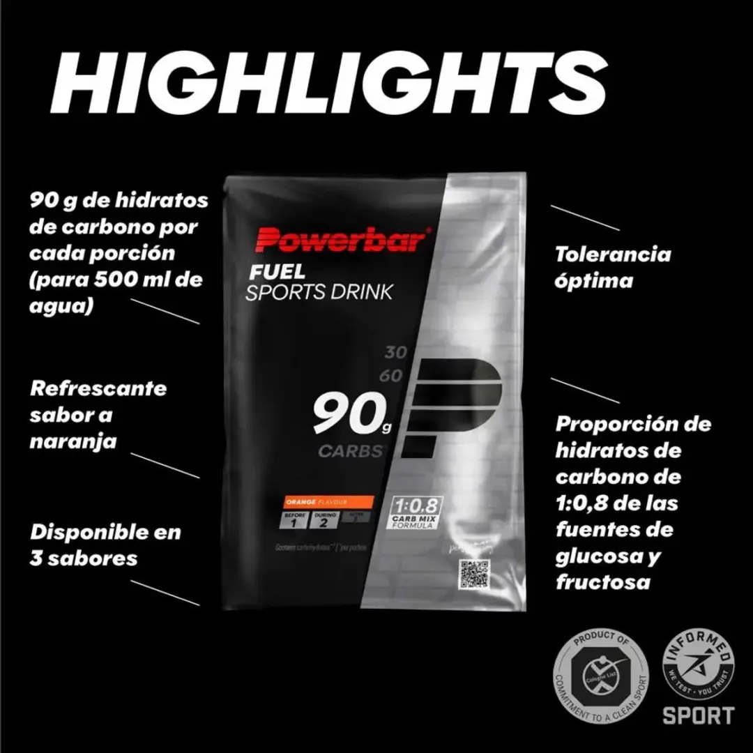 PowerBar Black Line Fuel 90 Sportdrank - 10x94g - Oranje