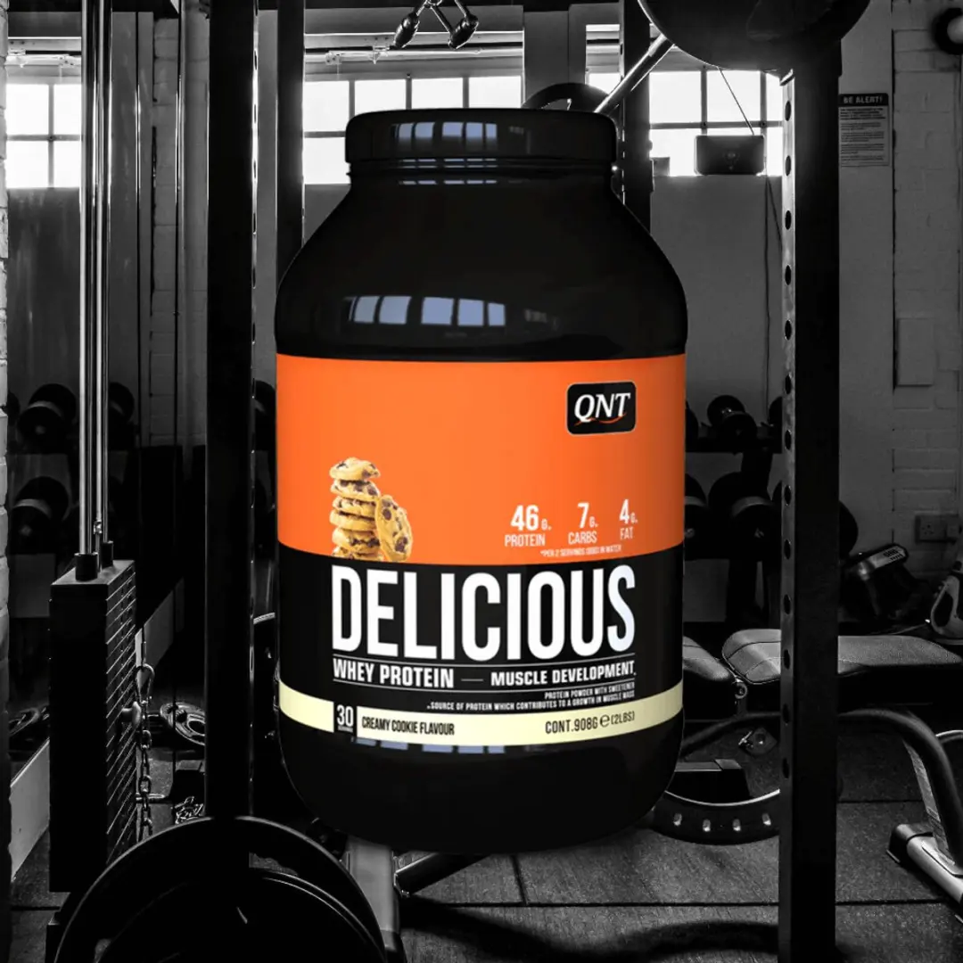 QNT Delicious Whey Eiwitpoeder Creamy Cookie 908g