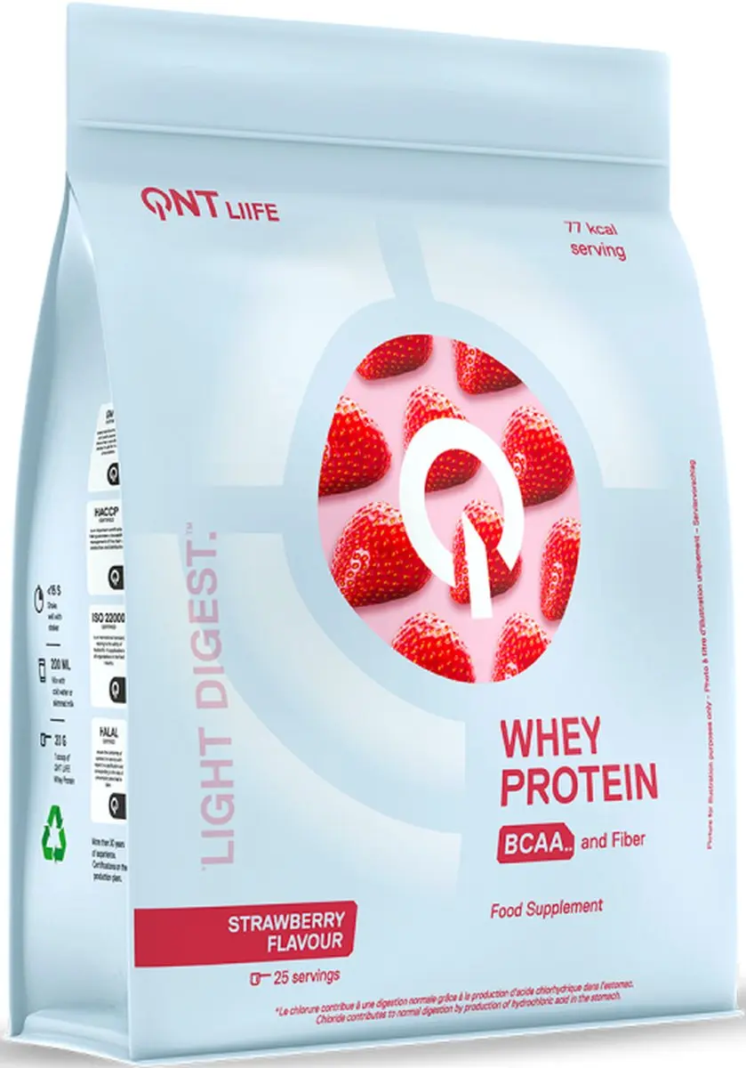 QNT Light Digest Whey Protein Aardbei 500g