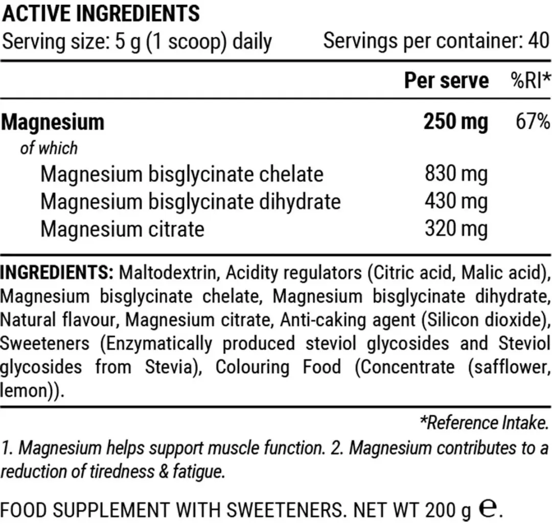Pillar Performance Triple Magnesium Lemon Lime - 200g