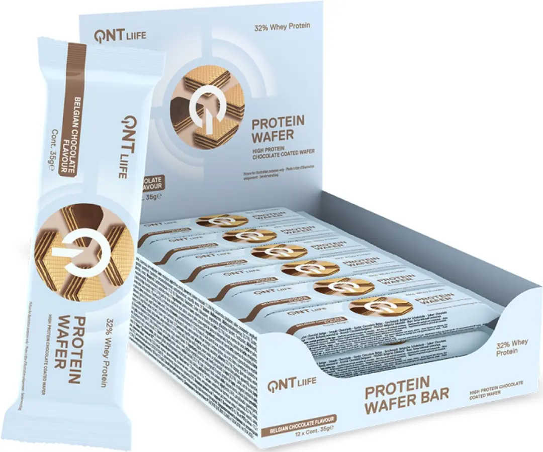 QNT Protein Wafer Belgian Chocolate - 12 Stuks