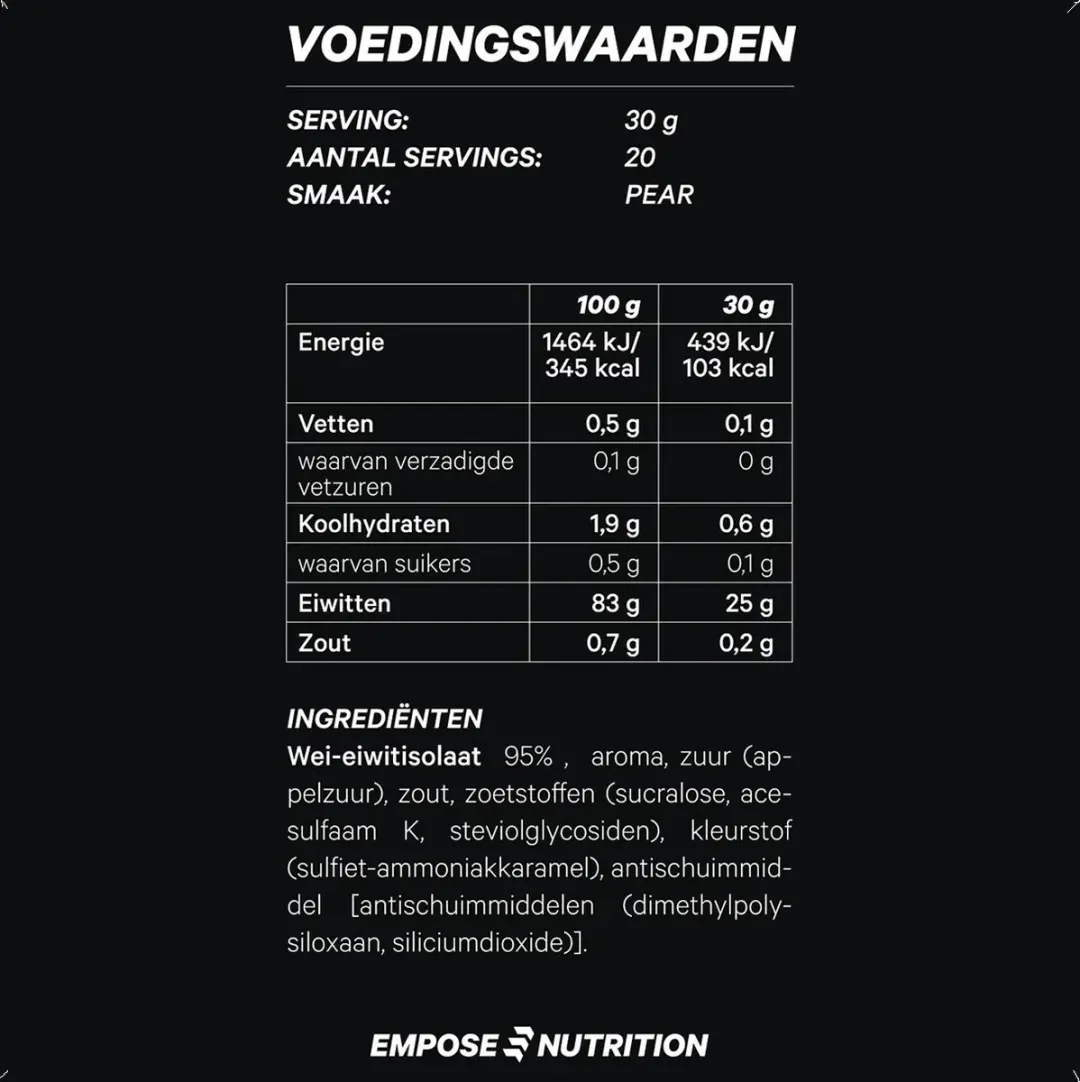 Empose Nutrition Clear Whey Isolate Eiwitpoeder Peer 600g