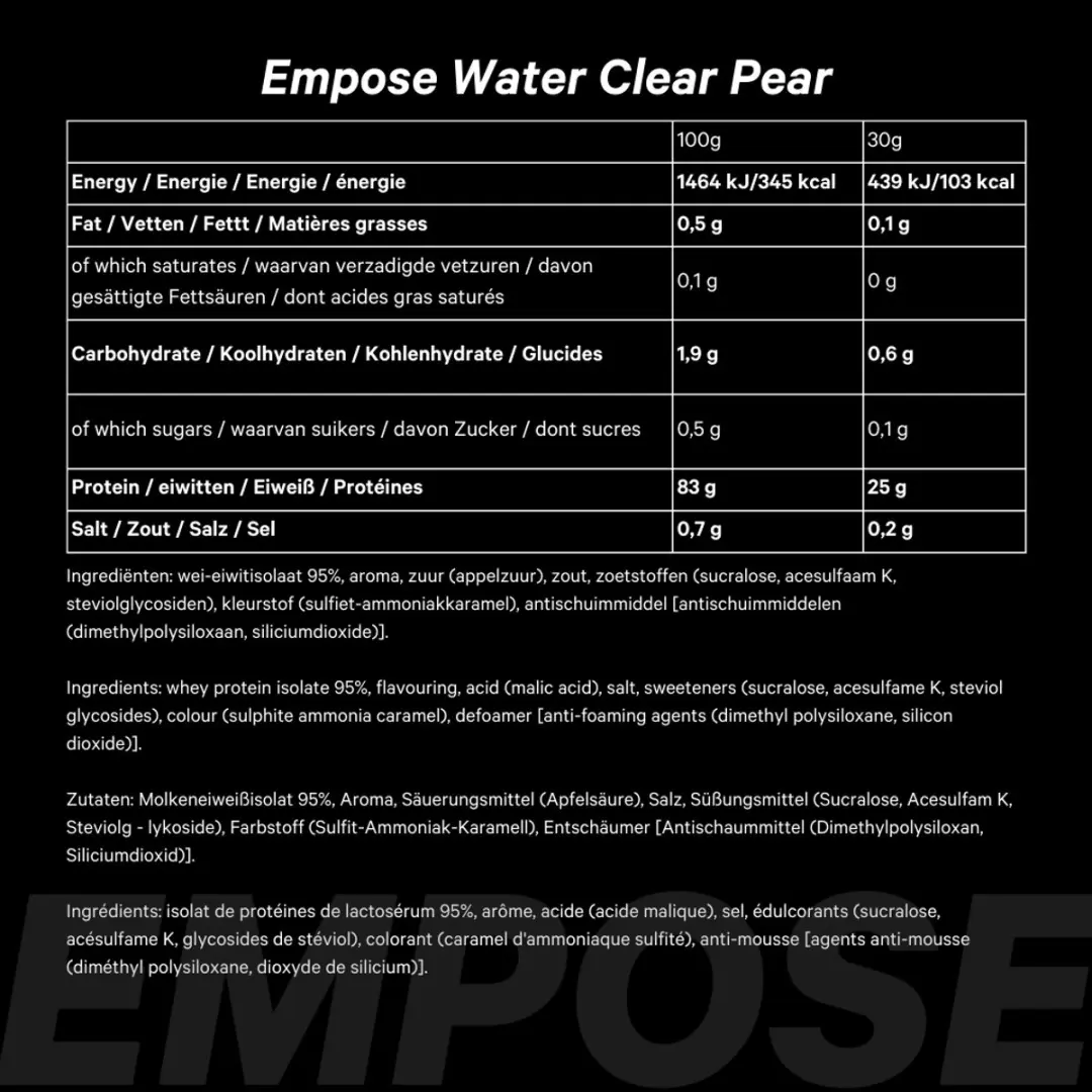 Empose Nutrition Clear Whey Isolate Eiwitpoeder Peer 600g