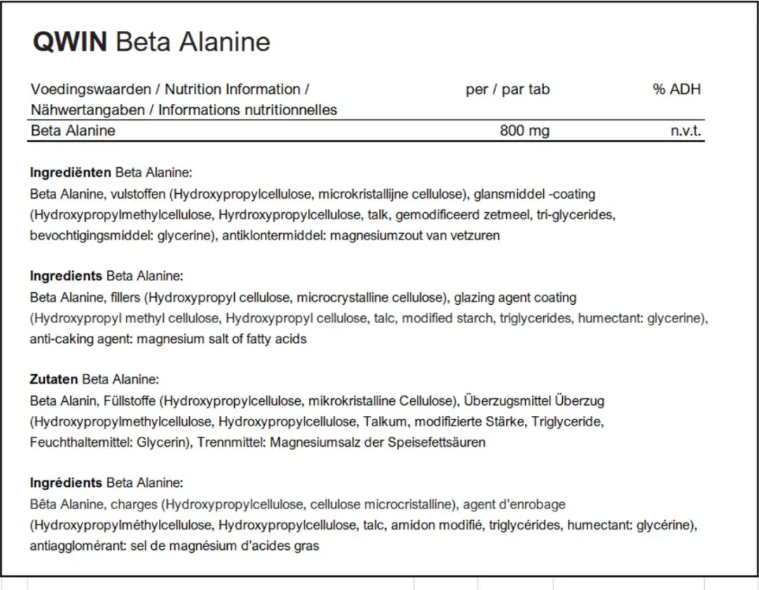 QWIN Beta Alanine 120 Tabletten