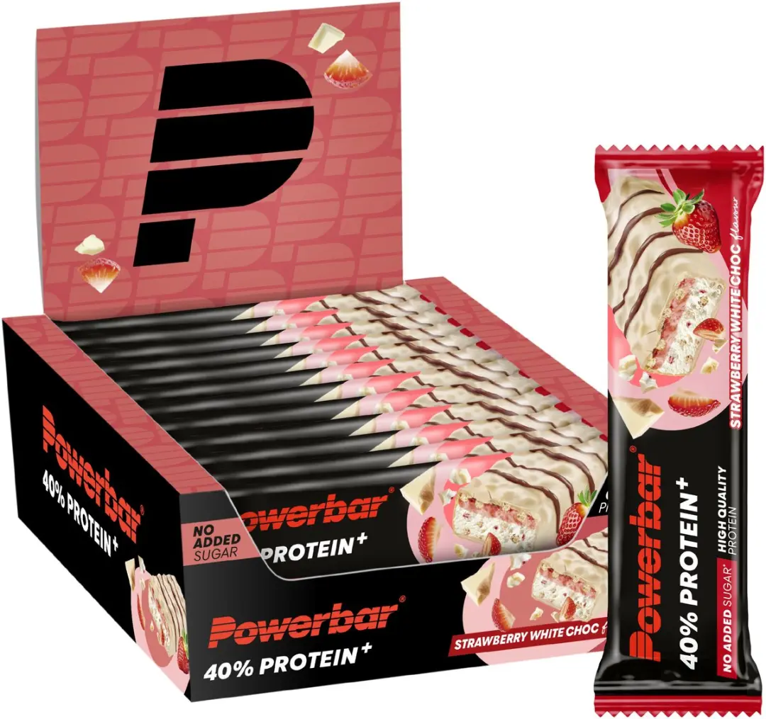 PowerBar Protein+ Eiwitreep Aardbei Wit Choco